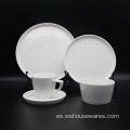 Conjunto de vajillas de porcelana blanca personalizada de alta calidad